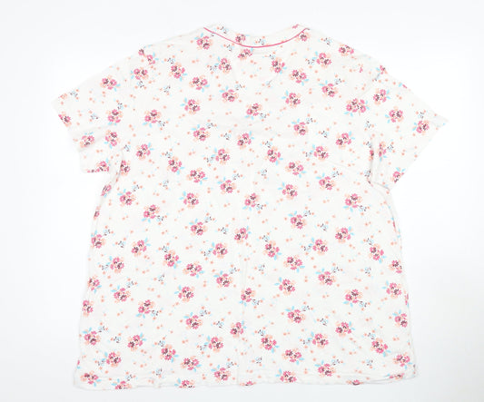 Damart Floral Cotton T-Shirt Women, Multicoloured 2XL Casual