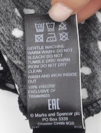Womens UK Size 18 Marks and Spencer Black Basic T-Shirt