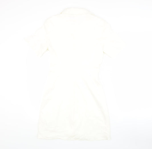 Zara Women's Ivory Short Sleeve Dress