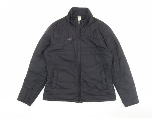 Womens UK Size 14 DECATHLON Black Puffer Jacket