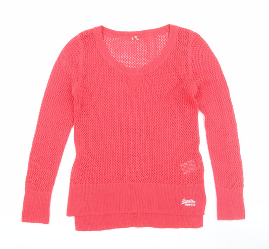 Womens UK Size XS Superdry Pink Pullover Jumper