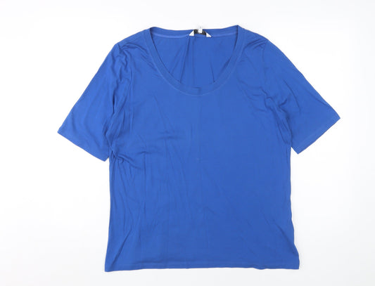 Womens UK Size 16 Jasper Conran Blue Basic T-Shirt