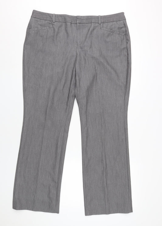 Womens UK Size 14 DKNY Regular Fit Dress Pants Grey Trousers