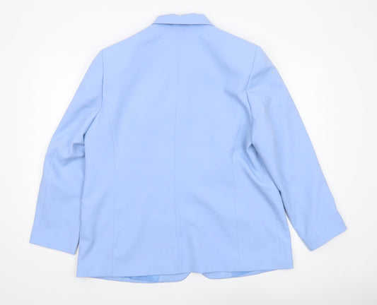 Eastex Women's Blue Single-Breasted Jacket, Size 18