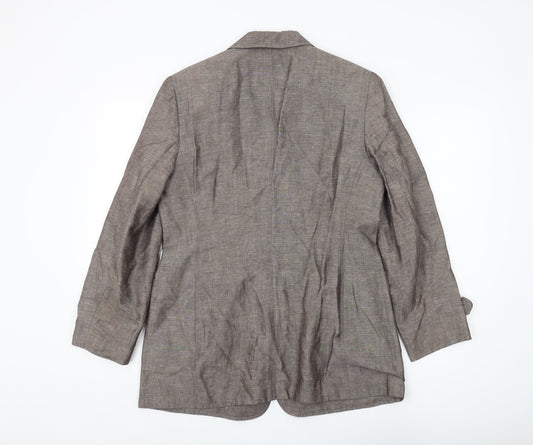 Windsmoor Brown Women's Blazer, Size 10, Linen Blend
