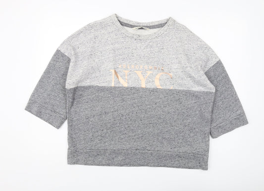 Womens UK Size L Abercrombie & Fitch Grey Pullover Sweatshirt