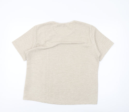 Womens UK Size 14 Honor Millburn Beige Basic T-Shirt