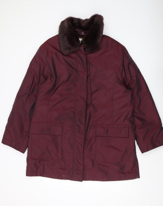 Womens UK Size M Viyella Red Overcoat