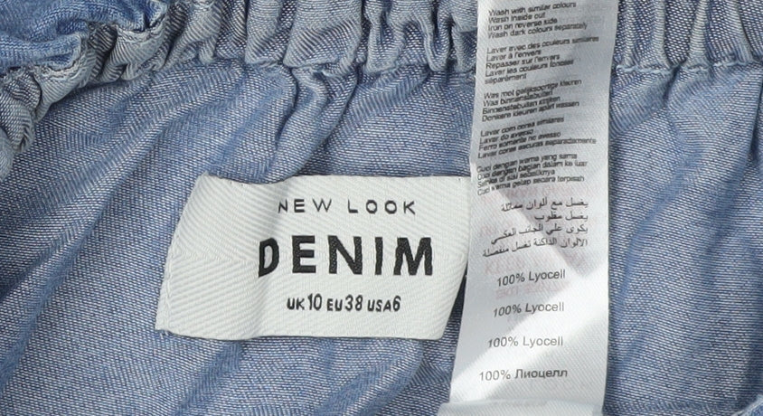 New Look Women's Blue Denim Off the Shoulder Blouse UK 10