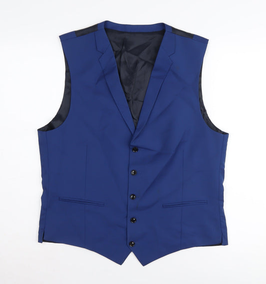 Mens UK Size 42 Austin Reed Regular Blue Suit Waistcoat