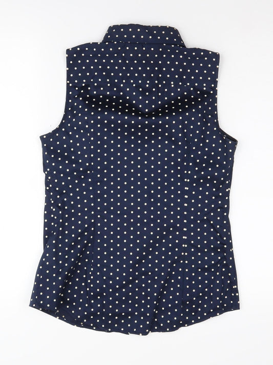 Banana Republic Women's Petites Blue Polka Dot Blouse