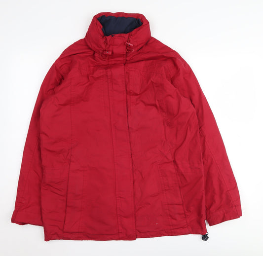 Womens UK Size 12 Arctic Storm Red Parka Coat