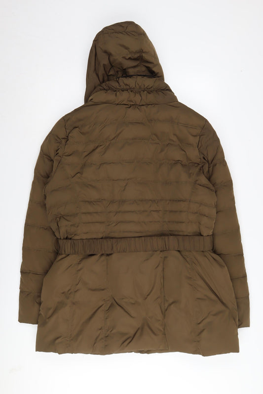 Phase Eight Women's Brown Hooded Puffer Jacket Size 18