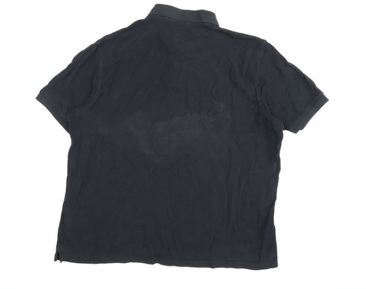 Marks and Spencer Men's Black Polo, XL, Cotton