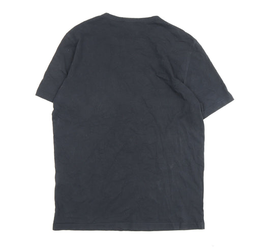 REISS Men's Black S Cotton Crew Neck T-Shirt