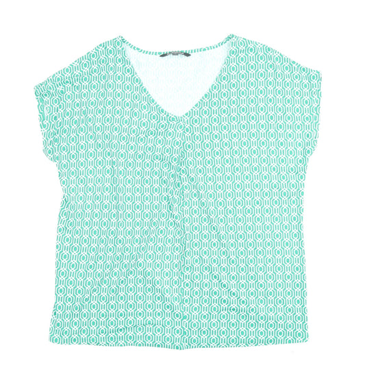 Womens UK Size 12 Bonmarché Green Basic T-Shirt