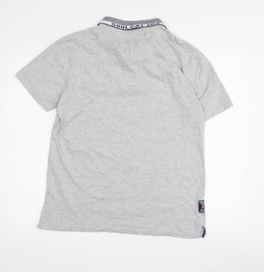 SoulCal & Co Men's Grey Polo Shirt Medium