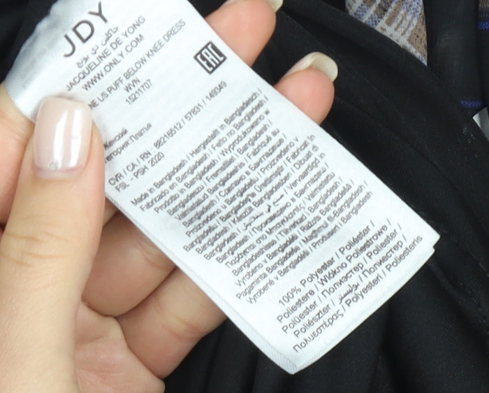 Jacqueline de Yong Women’s Black Plaid Shift Dress Size 10