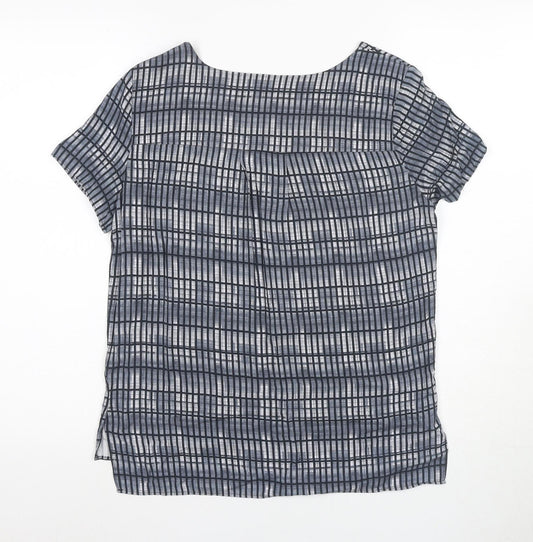 Calvin Klein Women's Black Woven Check T-Shirt S