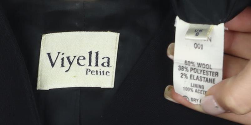 Viyella Women's Black Wool Blazer, Size 8, Formal Wear