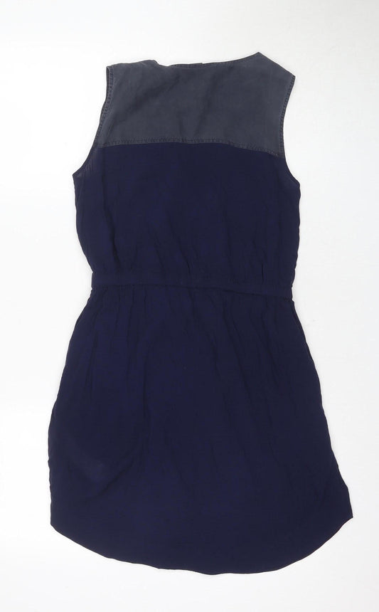 Armani Exchange Women's Blue Silk Shirt Dress, Size 2
