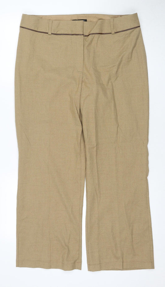 Womens UK Size UK 16 Laura Ashley Regular Fit Dress Pants Beige Trousers