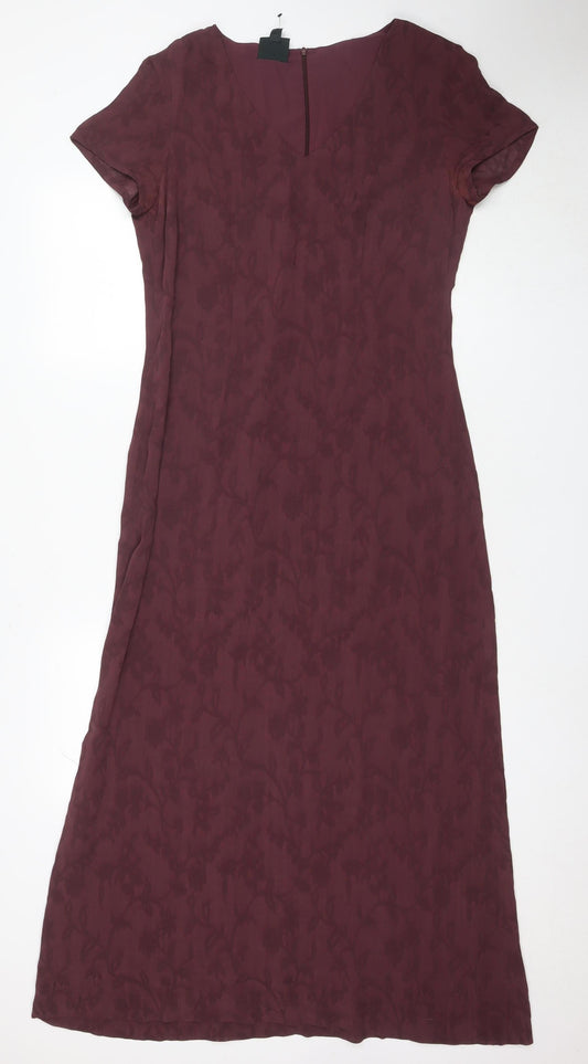 Laura Ashley Women's Purple Floral Midi Sheath Dress - Size 12