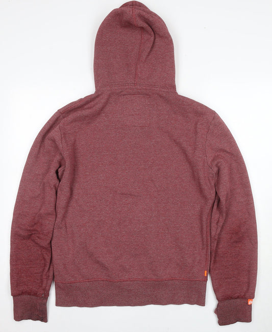 Superdry Men's Red Full Zip Hoodie, M, Logo Accent