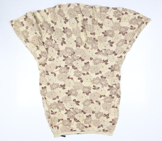 East Women's Beige Floral Flare Skirt Size 14