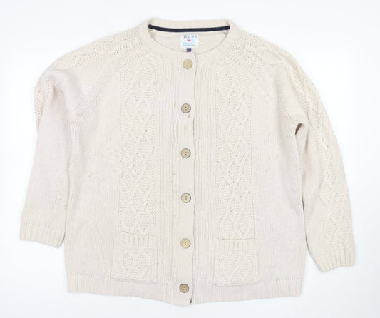 Additional front view of Country Rose Ivory Cable-Knit Cardigan XL
