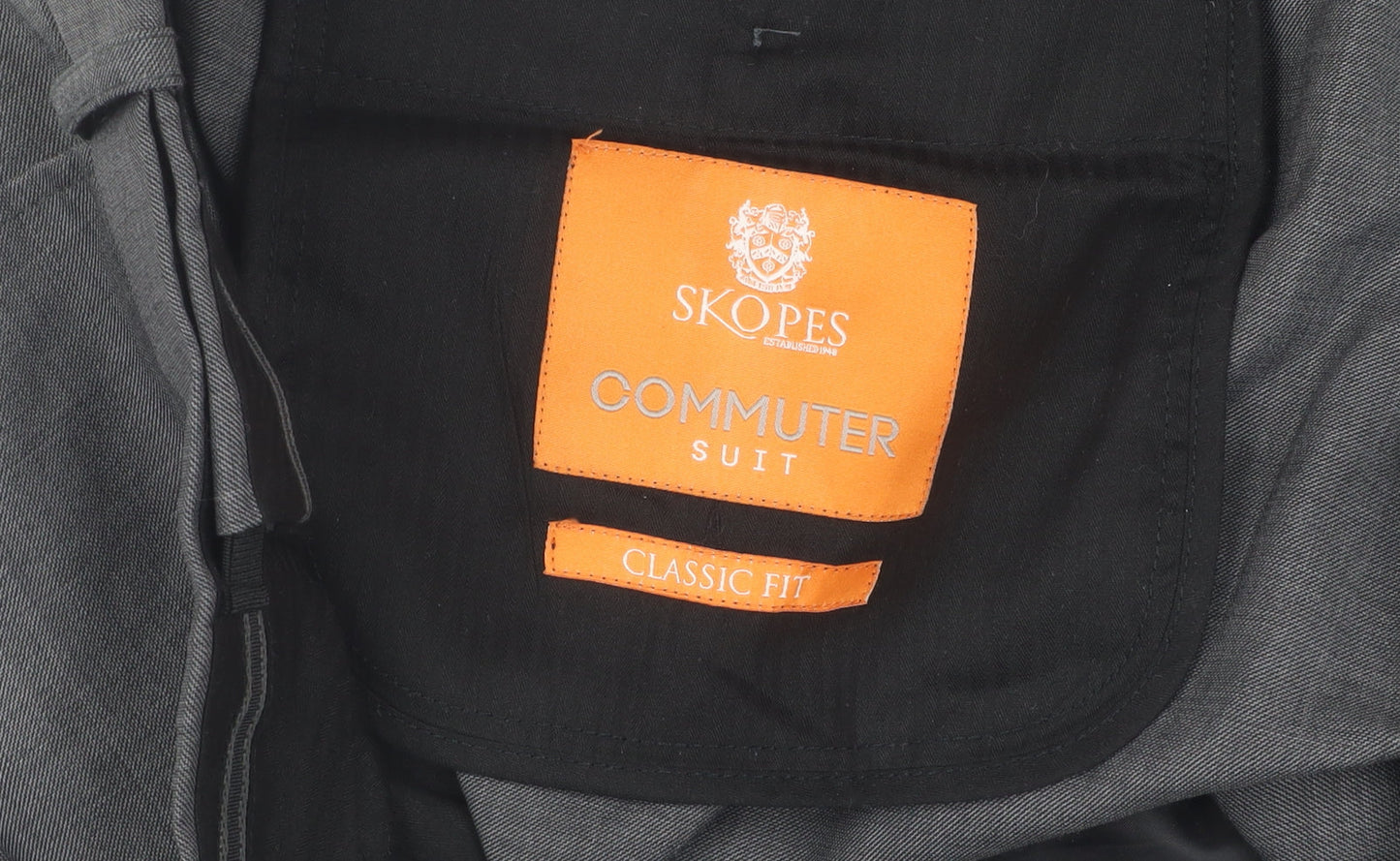 Skopes Men's Grey Classic Fit Dress Pants