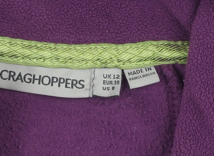 Craghoppers Women Purple Pullover Hoodie UK 12 1/2 Zip Polyester