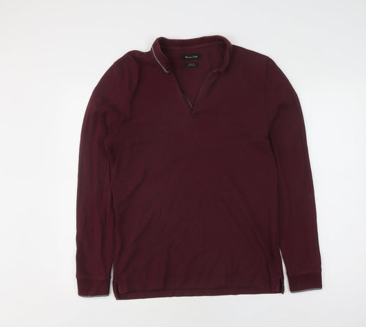 Unisex Adults UK Size L Massimo Dutti Red Basic Polo