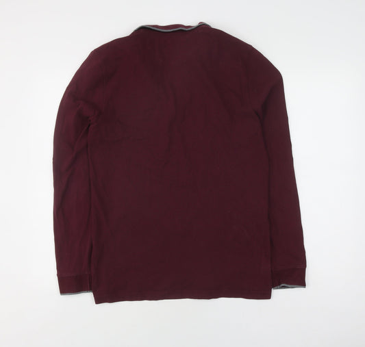 Unisex Adults UK Size L Massimo Dutti Red Basic Polo