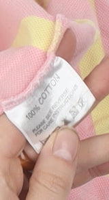 Ouda Men's Pink Striped Polo Shirt, Size M, Casual