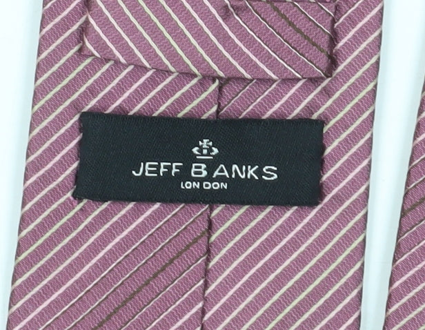 Jeff Banks Men's Purple Striped Silk Tie