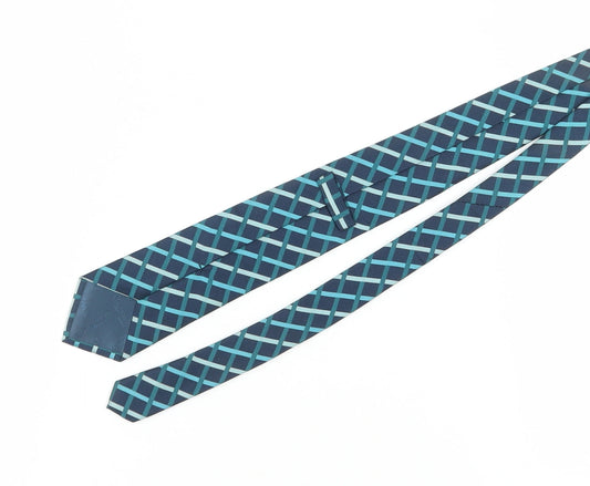 T.M.Lewin Men's Blue Geometric Silk Slim Tie