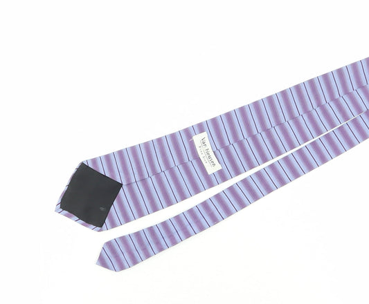 Van Heusen Purple Slim Silk Tie for Men - Striped Design
