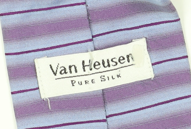 Van Heusen Purple Slim Silk Tie for Men - Striped Design