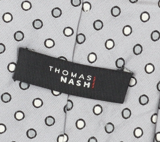 Thomas Nash Men’s Grey Polka Dot Tie One Size