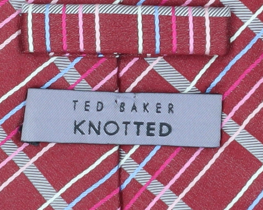 Ted Baker Men's Red Plaid Silk Tie