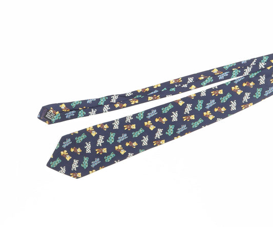 Mens Austin Reed Blue Animal Print 100% Silk Tie