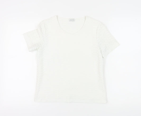 Womens UK Size 10 Eastex White Basic T-Shirt