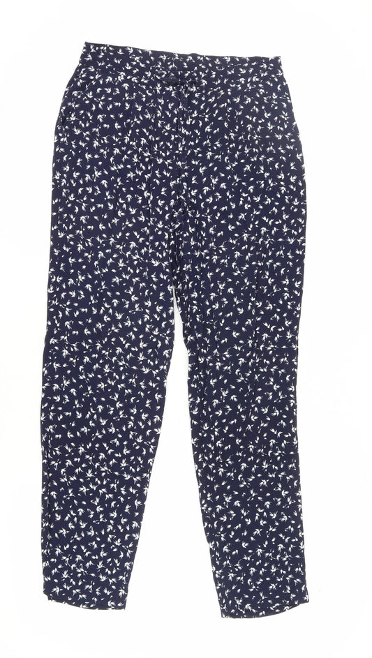 Womens UK Size 8 Jigsaw Regular Fit Cropped Blue Trousers