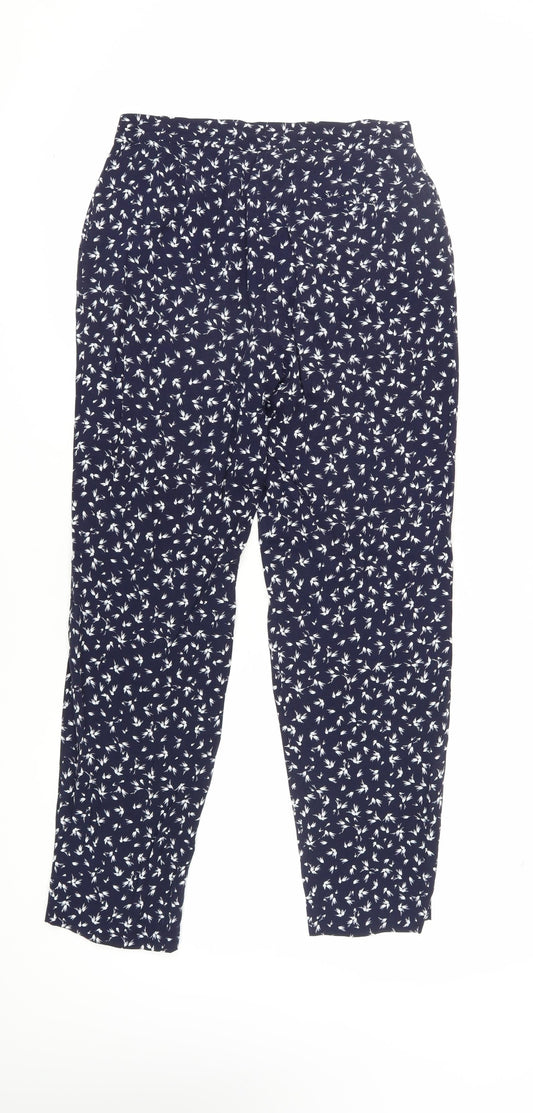 Womens UK Size 8 Jigsaw Regular Fit Cropped Blue Trousers