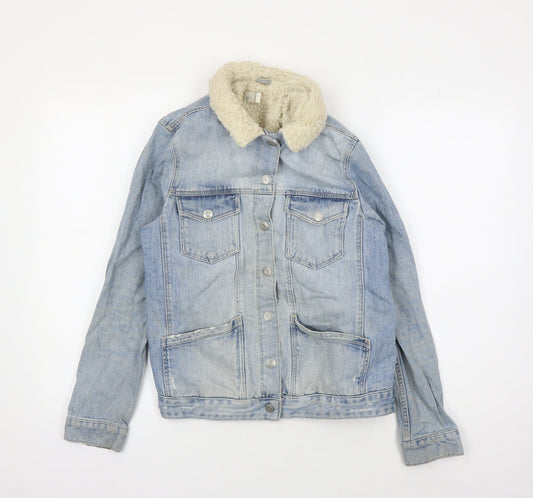 Womens UK Size 10 Topshop Blue Basic Jacket