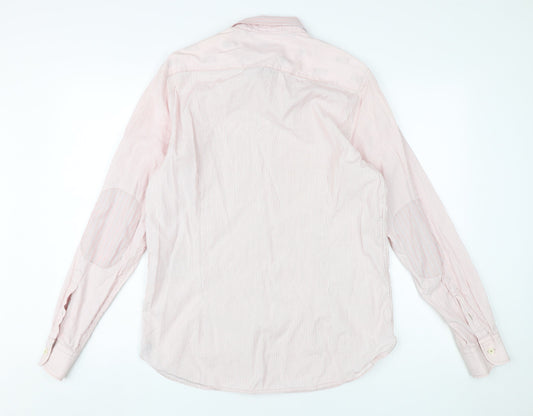 Ted Baker Men's Pink Striped Dress Shirt L