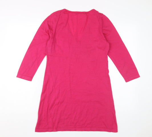 Boden Pink Wool Blouse Women's Size 14 V-Neck