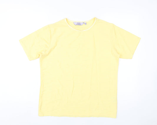 Womens UK Size 14-16 Honor Millburn Yellow Basic T-Shirt