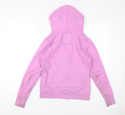 Superdry Pink Full Zip Hoodie, XS, Women's Casual Style